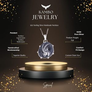 925 Ayar Gümüş Tasarım Kolye Ucu - Burç Kolyeleri - El Yapımı Kolye (Oğlak) - Görsel 2