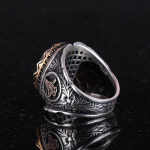 Doğal Yeşim Taşı Yüzük, Osmanlı Tuğrası Gümüş Yüzük, Şifa Veren 925 Ayar Katı Gümüş Erkek Yüzük, Huzur ve İçgörü Tasarımı - Görsel 6