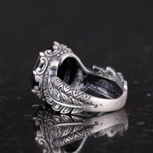 Gerçek Doğal Oniks Taşlı, Vintage Bohem Tasarımlı Gümüş Kadın Yüzüğü - Görsel 6