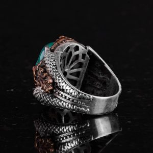 Gerçek Druzy Kuvars Taş Yüzük, 925 Ayar Gümüş Yüzük, Erkekler İçin Kartal Pençesi Yüzük - Görsel 6