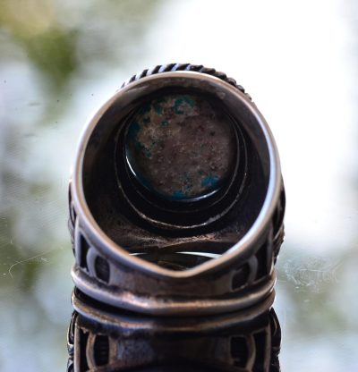 Gerçek Doğal Arizona Turkuaz Taş Yüzük, Sterlin Gümüş Erkek Yüzüğü - Görsel 8