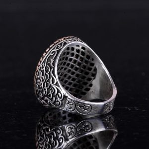 Yapay Taş Yüzük, 925 Ayar Gümüş Erkek Yüzüğü, Büyük Yüzük (Mavi Güneş Taşı Yapay Taş) - Görsel 6