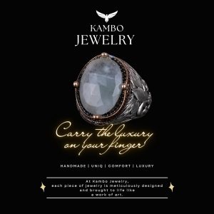 925 Ayar Gümüş El Yapımı Erkek Yüzük - Çeşitli Doğal Taşlarla Mevcut (Akvamarin) - Görsel 7