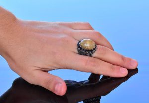 Gerçek Rutilat Kuvars Taşı Yüzük, Sultan Erkek Yüzüğü, Sterlin Gümüş Yüzük, Minimalist Yüzük - Görsel 6