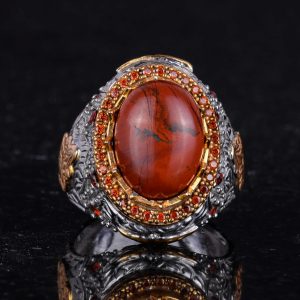 Doğal Taş Yüzük - Sultan Yüzük - 925 Ayar Gümüş Yüzük (Kansit) - Görsel 4