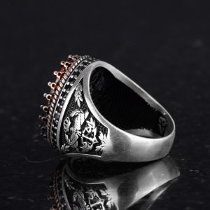 925 Ayar Gümüş Yüzük, Yapay Taş Yüzük, Kartal Sembolü Yüzük, El Yapımı Yüzük (Yapay sultanite) - Görsel 7