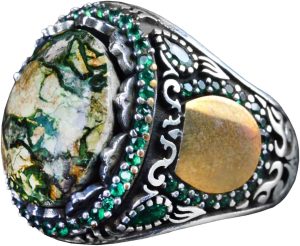 Gerçek Doğal Arizona Turkuaz Taş Yüzük, Minimalist Yüzük, 925 Ayar Gümüş Erkek Yüzük (Model-9) - Görsel 3