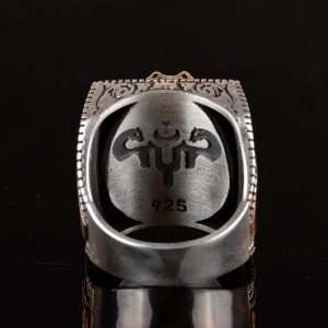 Gerçek Doğal Druzy Kuvars Kristal Taş Yüzük, İslami Yüzük, 925 Ayar Gümüş Yüzük Erkekler için - Görsel 5