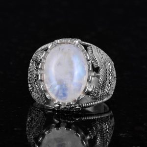 925 Ayar Sert Gümüş Erkek Yüzük, Aydınlatma Taşı Yüzüğü, El Yapımı Şıklık - Görsel 4