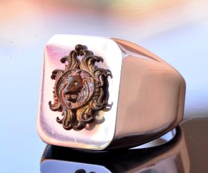 Ateşli Gümüş Yüzük - Sembollerle (Aslan) Erkek Yüzüğü - Görsel 4