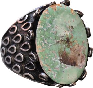 Gerçek Arizona Turkuaz Taş Yüzük, 12.45 Karat, Katı Gümüş Yüzük - Görsel 1