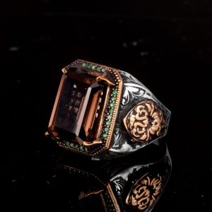 Gerçek Doğal Dumanlı Kuvars Taşlı Yüzük, Gümüş Taşlı Yüzük, 925 Gümüş Yüzük - Görsel 5