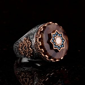 Yıldız Gümüş Yüzük, 925 Ayar Gümüş Erkek Yüzük - Görsel 4