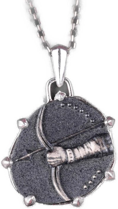 925 Ayar Gümüş Tasarım Kolye Ucu - Burç Kolyeleri - El Yapımı Kolye (Yay) - Görsel 1