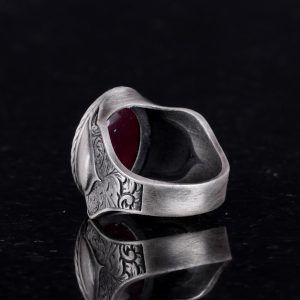 Doğal Taş Yüzük, 925 Ayar Gümüş Yüzük, (Yakut) - Görsel 6