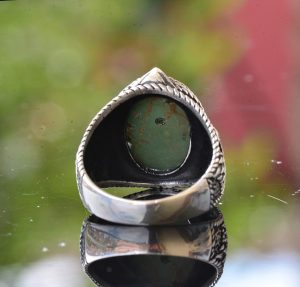 Doğal Arizona Turkuaz Taş Yüzük - 925 Ayar Gümüş Erkek Kartal Yüzüğü - Günlük Kullanım ve Özel Etkinlikler İçin İdeal (Stil-2) - Görsel 8