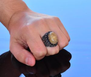 Gerçek Rutilat Kuvars Taşı Yüzük, Sultan Erkek Yüzüğü, Sterlin Gümüş Yüzük, Minimalist Yüzük - Görsel 7