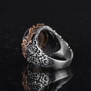 Gerçek Doğal Taş El Yapımı Yüzük - 925 Ayar Gümüş El Yapımı Yüzük - Şık Yüzük (Granat) - Görsel 6