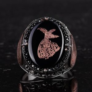 925 Ayar Gümüş El Yapımı Erkek Yüzük - Davut Yıldızı Yüzüğü (Sema Töreni) - Görsel 4