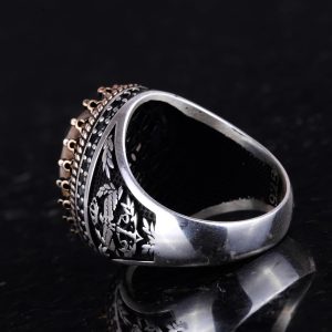 Gerçek Doğal Taş Yüzük - El Yapımı Şahin Yüzük - 925 Ayar Gümüş Rutilated Kuvars Yüzük - Görsel 7