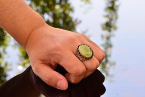 Doğal Yeşil Turkuaz Yüzük, Gümüş Yeşil Turkuaz Yüzük, 925 Ayar Gümüş Erkek Yüzüğü, Büyük Yüzük - Görsel 7