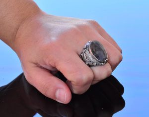 El Yapımı Doğal Safir Taşlı Yüzük, Ayar Gümüş Erkek Yüzüğü - Bilgelik ve Krallığın Sembolü - Görsel 7