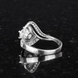 925 Ayar Gümüş Yüzük, Yapay Zirkon Taşlı Yüzük, Kadınlar İçin Nişan Yüzüğü, El Yapımı Yüzük - Görsel 6