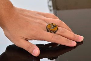 Doğal Kaplan Gözü Taşı Yüzük - 925 Ayar Gümüş Yüzük - Erkekler İçin Yüzük (Akrep) - Görsel 6