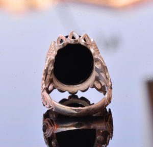 925 Ayar Gümüş Yüzük - Doğal Obsidan Taş Yüzük - Yüzükler (Akrep) - Görsel 8