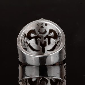 925 Ayar Gümüş Erkek Yüzük, Davut Yıldızı Tasarımı, Koruyucu Tılsım - Görsel 5