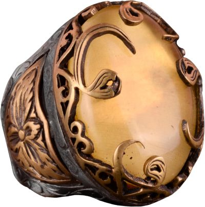 Gerçek Doğal Kehribar Taşı Yüzük, Vav Kehribar Taşı Erkek Yüzüğü, 925 Ayar Gümüş Erkek Yüzüğü