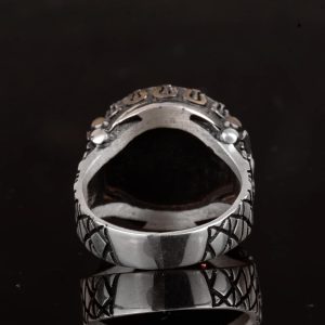 Erkekler için İslami Yüzük, El Yapımı Takı, 925K Gümüş Erkek Yüzük - Görsel 8