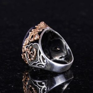 925 Ayar Gümüş Yapay Taş Yüzük, Mavi Güneş Taşı Yüzük, Denizci Çapa Gümüş Yüzük - Çeşitli ve Farklı Koleksiyon - Görsel 7