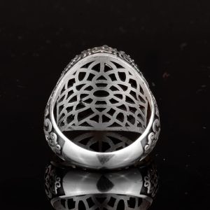 Gerçek Doğal Arizona Turkuaz Taş Yüzük, Minimalist Yüzük, 925 Ayar Gümüş Erkek Yüzük (Stil-7) - Görsel 8