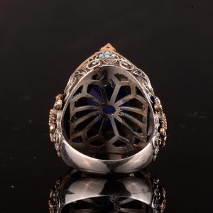 Gerçek Doğal Druzy Kristal Kuvars Taş Yüzük, 925 Ayar Gümüş Yüzük Erkekler İçin - Görsel 8