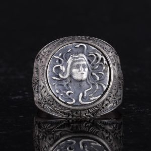 Yunan Mitolojisi Yüzüğü - Medusa Yüzüğü - 925 Ayar Gümüş Yüzük - Görsel 4