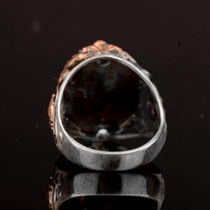 Gerçek Doğal Arizona Turkuaz Taş Yüzük, Erkekler İçin Sterlin Gümüş Yüzük, Çapa Yüzük - Görsel 7