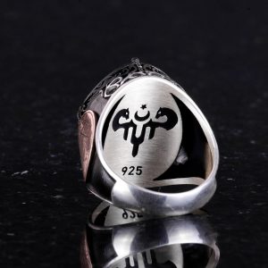 Doğal Ametist Taşlı Yüzük, Süleyman Mührü Yüzüğü - Spiritüel 925K Katı Gümüş Erkek Yüzüğü - Görsel 7