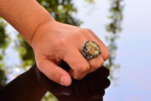 Gümüş Kartal Pençesi Turkuaz Yüzük Erkekler için, 925 Ayar Gümüş Erkek Yüzük, Büyük Yüzük - Görsel 7