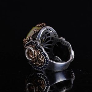 Leo Sembol Yüzüğü, Sarı Paraiba Taşlı Yüzük, 925 Ayar Gümüş Yüzük, Hayvan Gümüş Yüzük - Görsel 6