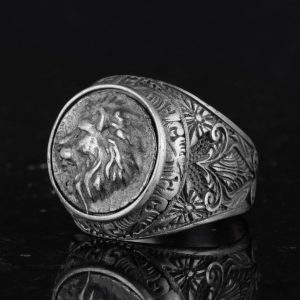 Aslan Yüzüğü - Erkek 925 Ayar Gümüş Leo Yüzük - Görsel 5