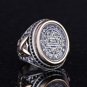 David Yıldızı Gümüş Yüzük, Süleyman Mührü Gümüş Yüzük, Zirkon Taşlı Gerçek Gümüş Takı - Görsel 5