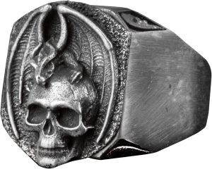 Kafatası Yüzüğü, İskelet Yüzüğü, El Yapımı Yüzük, 925 Ayar Gümüş Yüzük, Gotik Yüzük - Görsel 1