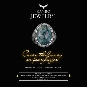 Erkekler için Lüks 925 Ayar Gümüş Yapay Taş Yüzükler - Çeşitli Koleksiyon (Zümrüt Yapay Taş) - Görsel 7