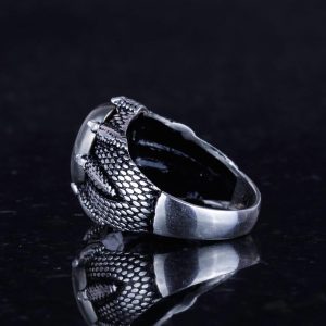 925 Ayar Gümüş Pençe Yüzük ile Gerçek Doğal Pirita Taşı – El Yapımı Yüzük ile Aslan Zenginliği ve Koruma - Görsel 7