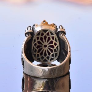 Gerçek Doğal Taş Yüzük, 925 Ayar Gümüş Yüzük, Camii Yüzüğü (Zümrüt) - Görsel 8