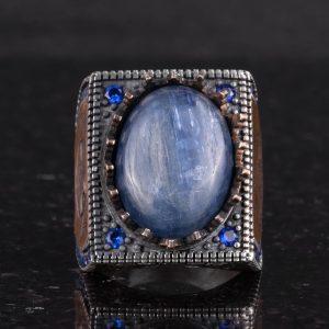 Gerçek Doğal Taş Yüzük - 925 Ayar Gümüş İslami Yüzük - El Yapımı Hat Yüzüğü - Görsel 4