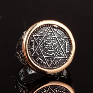 925 Ayar Gümüş Erkek Yüzük, Davud Star Yüzüğü, Erkekler için Özel Yüzük - Görsel 5