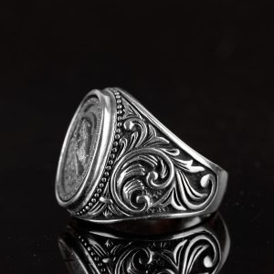 Ölüm Meleği Yüzüğü, 925 Ayar Gümüş Yüzük, El Yapımı Yüzük Erkekler İçin, Farklı Ölüm Meleği Yüzüğü - Görsel 5