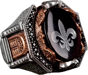 925 Ayar Gümüş Erkek Orta Doğu Fleur-de-Lis Yüzük - Cesur ve Şık Tasarım, Günlük Kullanım ve Özel Günler için İdeal - Görsel 1